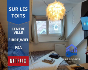 Sur les toits, studio centre-ville, WIFI Netflix